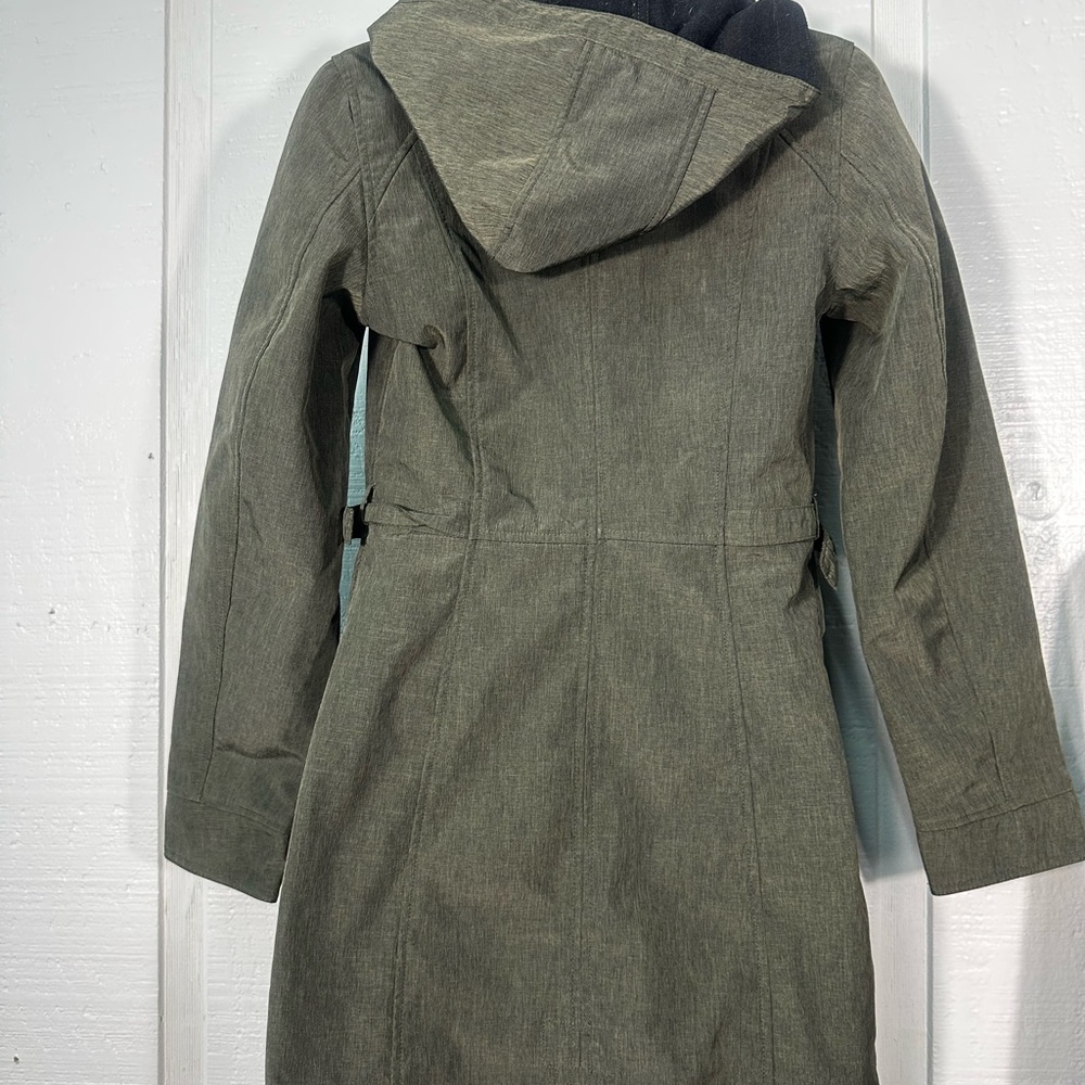 Nautica Women's Green Hooded Faux-Fur-Lined Anorak Raincoat Size XS EUC - Picture 5 of 8